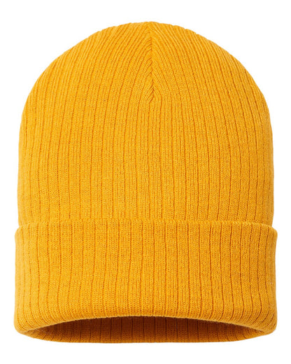 Atlantis Headwear Sustainable Rib Cuffed Beanie RIO #color_Mustard Yellow