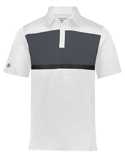 Holloway Men's Dry-Excel™ Prism Bold Polo 222576 #color_White/ Carbon