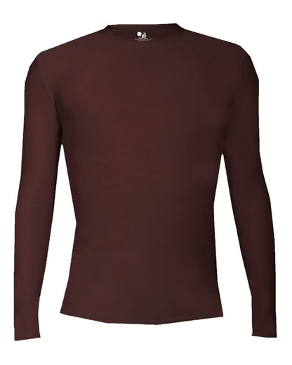 Badger Youth Pro-Compression Long Sleeve T-Shirt 2605 #color_Maroon