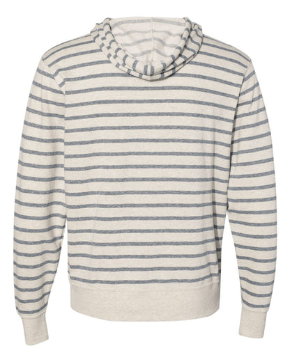 Independent Trading Co. Midweight French Terry Hooded Sweatshirt PRM90HT #color_Oatmeal Heather/ Salt &amp; Pepper Stripe