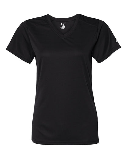 Badger Women’s B-Core V-Neck T-Shirt 4162 #color_Black