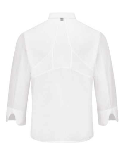 Chef Designs Mimix™ Ten Knot Button Chef Coat with OilBlok 044X #color_White