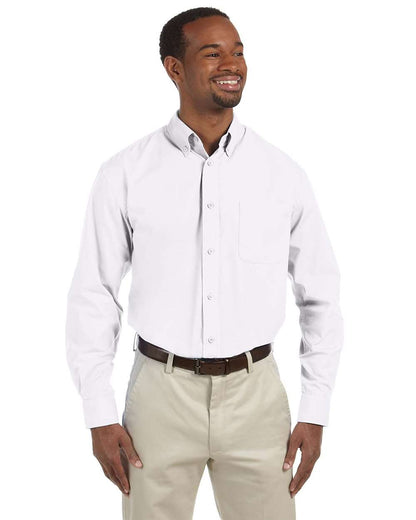 Harriton Men's Tall Essential Poplin M510T #colormdl_White