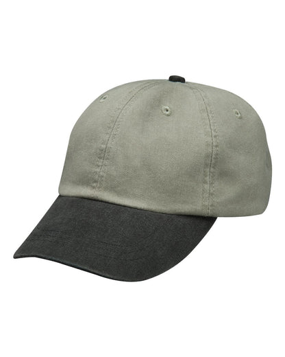 Adams Headwear Optimum Pigment-Dyed Dad Hat LP101 #color_Stone/ Black