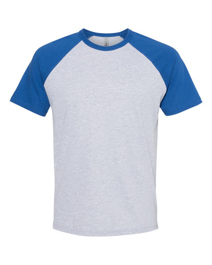 Next Level Cotton Raglan T-Shirt 3650 #color_Royal/ Heather Grey