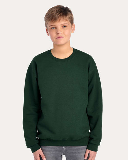 JERZEES Youth NuBlend® Crewneck Sweatshirt 562BR #colormdl_Forest Green