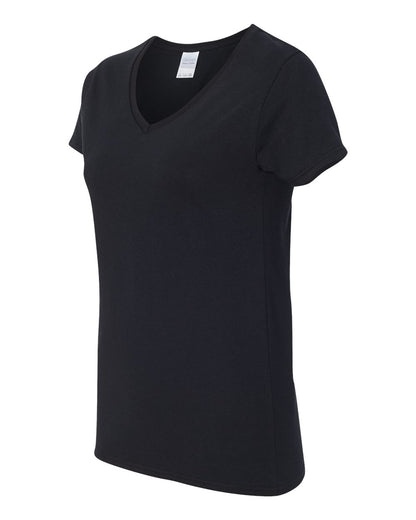Gildan Women's Heavy Cotton™ V-Neck T-Shirt 5V00L #color_Black
