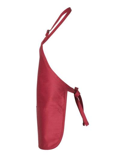 Q-Tees Full-Length Apron with Pouch Pocket Q4250 #color_Red