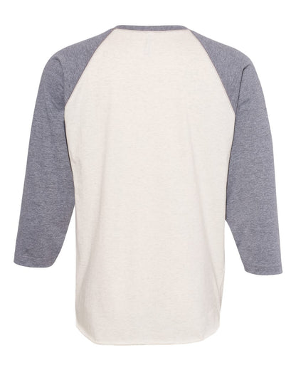 LAT Men's Baseball Fine Jersey Three-Quarter Sleeve Tee 6930 #color_Natural Heather/ Granite Heather