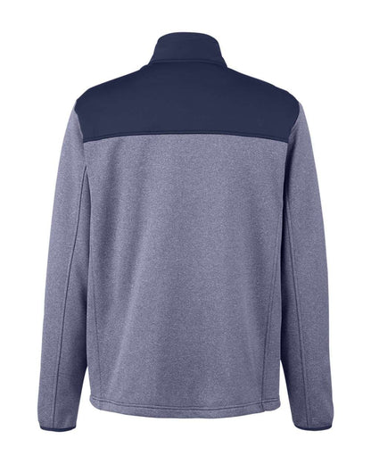 CORE365 Men's Venture Heathered Stripe Hybrid Jacket CE74 #color_Classic Navy/ White