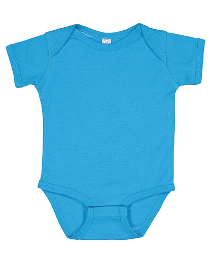 Rabbit Skins Infant Baby Rib Bodysuit 4400 #color_Aqua
