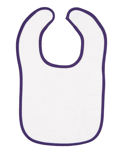 Rabbit Skins Infant Contrast Trim Terry Bib 1003 #color_Purple