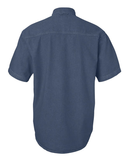 Sierra Pacific Men's Tall Denim Short Sleeve Shirt 6211 #color_Dark Denim