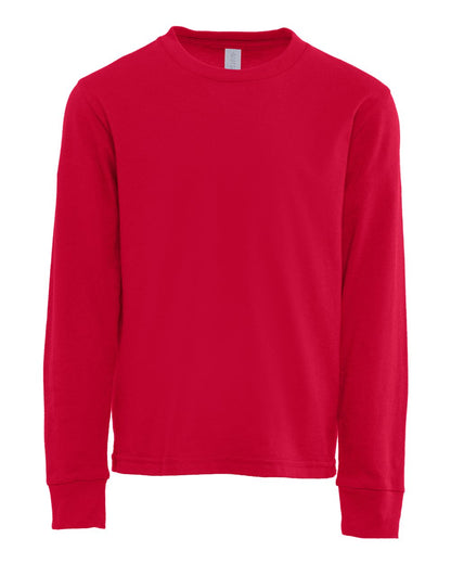 Next Level Youth Cotton Long Sleeve T-Shirt 3311 #color_Red