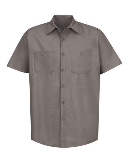 Red Kap Men's Tall Industrial Short Sleeve Work Shirt SP24T #color_Grey