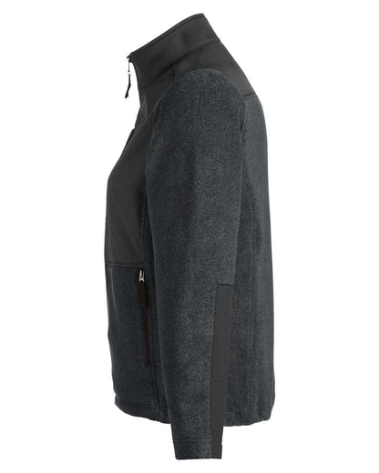 CORE365 Women's Journey Summit Hybrid Full-Zip CE890W #color_Heather Charcoal/ Black