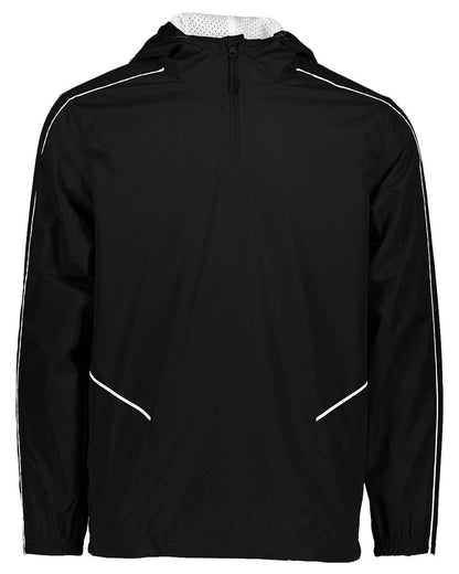 Holloway Men's Wizard Quarter-Zip Hooded Pullover 229016 #color_Black/ White