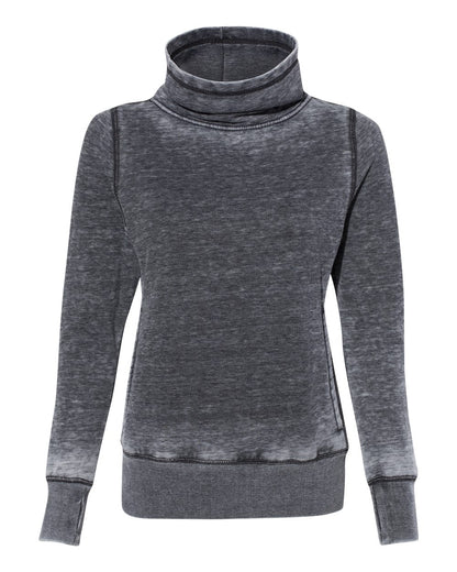 J. America Women’s Zen Fleece Cowl Neck Sweatshirt 8930 #color_Dark Smoke