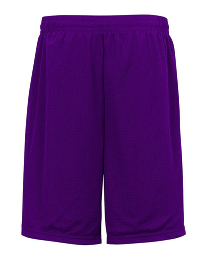 Badger Pro Mesh 9" Shorts with Pockets 7219 #color_Purple