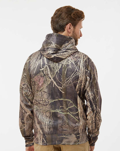 J. America Men's Polyester Tailgate Hooded Sweatshirt 8615 #colormdl_Outdoor Camo