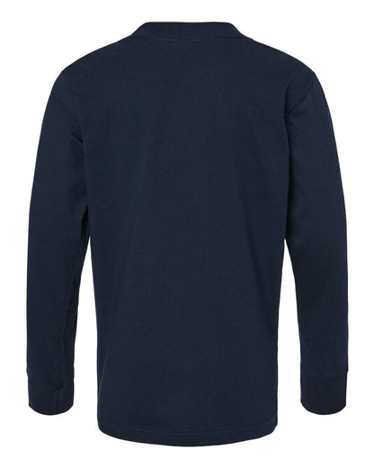 Next Level Youth Cotton Long Sleeve T-Shirt 3311 #color_Midnight Navy