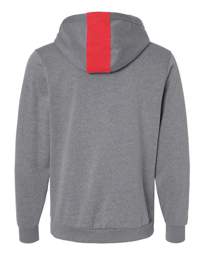 Augusta Sportswear Eco Revive™ Three-Season Triblend Fleece Hooded Sweatshirt 6865 #color_Scarlet/ Grey Heather