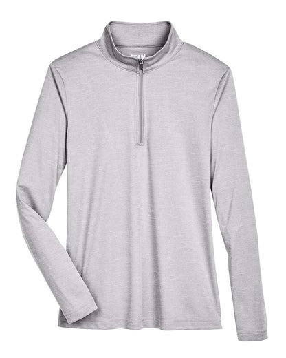 Team 365 Women's Zone Sonic Heather Performance Quarter-Zip Pullover TT31HW #color_Athletic Heather