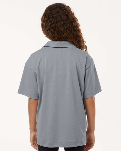 AllPro Youth Pro-Lock Performance Polo 41800Y #colormdl_Heather Steel