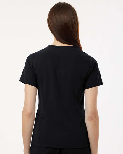 Jaanuu Women's Calix Fit & Flare Scrub V-Neck Top W10003 #colormdl_Black