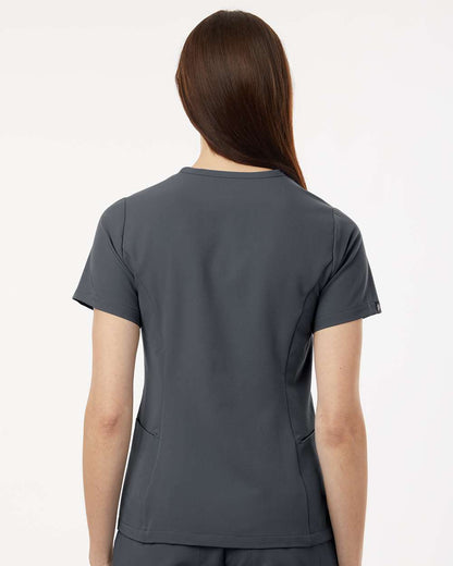 Jaanuu Women's Calix Fit & Flare Scrub V-Neck Top W10003 #colormdl_Carbon Grey