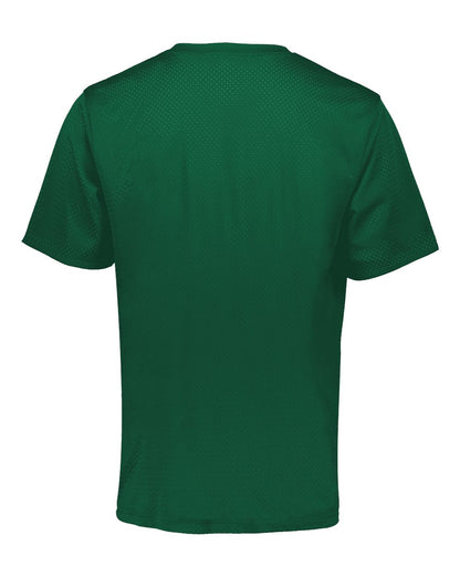 Augusta Sportswear Youth Short Sleeve Mesh Reversible Jersey 1603 #color_Dark Green/ White