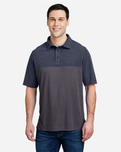 CORE365 Men's Fusion ChromaSoft™ Colorblock Polo CE112C #colormdl_Carbon/ Classic Navy Heather