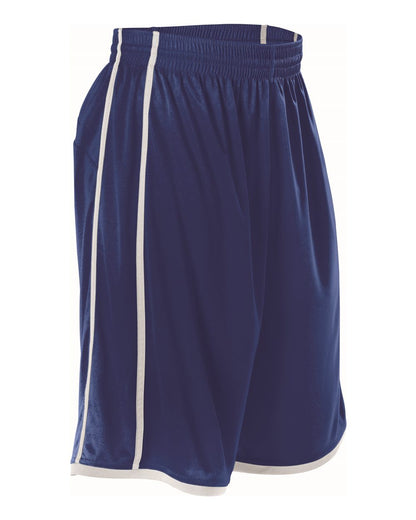 Alleson Athletic Women's Basketball Shorts 535PW #color_Navy/ White