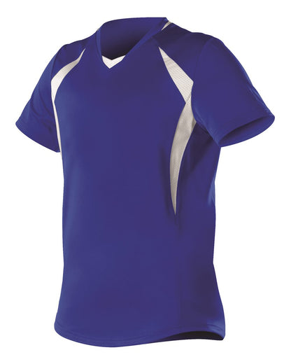 Alleson Athletic Girls' Short Sleeve Fastpitch Jersey 552JG #color_Royal/ White