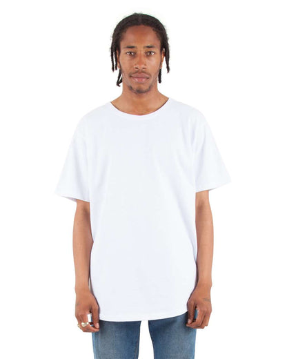 Shaka Wear Unisex Curved Hem Long T-Shirt SHCLT #colormdl_White