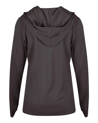 Badger Women's B-Core Long Sleeve Hooded T-Shirt 4165 #color_Graphite