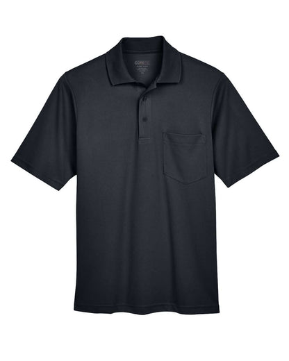 CORE365 Men's Origin Performance Piqué Polo with Pocket 88181P #color_Black