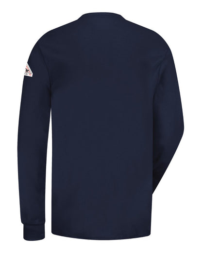 Bulwark Men's Tall Long Sleeve Tagless Henley Shirt SEL2T #color_Navy