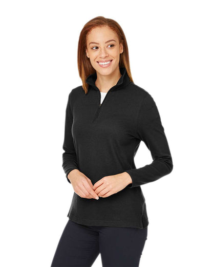 Devon & Jones Women's New Classics® Performance Quarter-Zip Pullover DG400W #colormdl_Black