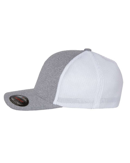 Flexfit Mélange Trucker Cap 6311 #color_Heather Grey/ White