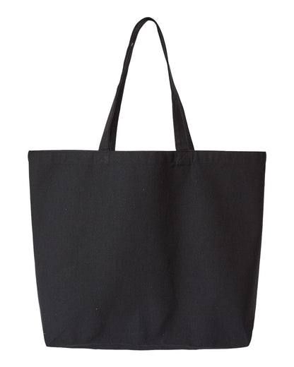 OAD Jumbo Recycled Midweight Gusseted Canvas Tote OAD108R #color_Recycled Black
