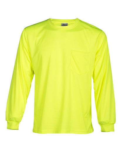 Kishigo Unisex Microfiber Polyester Long Sleeve T-Shirt 9122-9123 #color_Lime