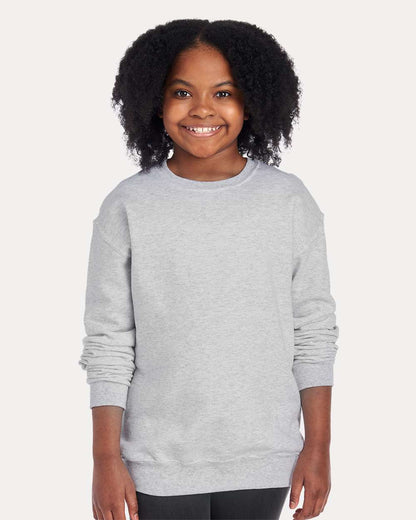 JERZEES Youth NuBlend® Crewneck Sweatshirt 562BR #colormdl_Ash
