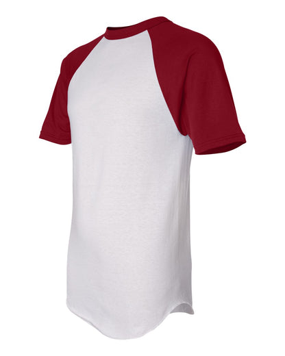 Augusta Sportswear Short Sleeve Baseball Jersey 423 #color_White/ Red