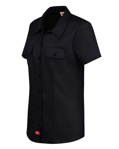 Dickies Women's Short Sleeve Work Shirt FS57 #color_Black