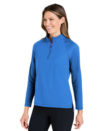 North End Women's Revive Coolcore® Quarter-Zip Pullover NE410W #colormdl_Light Nautical Blue