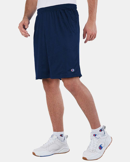 Champion Unisex Polyester Mesh 9" Shorts with Pockets S162 #colormdl_Navy