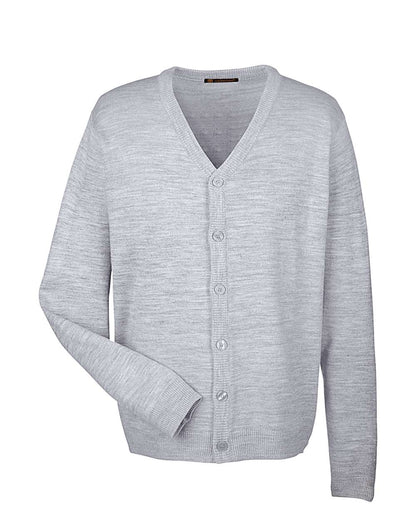 Harriton Men's Pilbloc™ V-Neck Button Cardigan Sweater M425 #color_Grey Heather