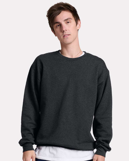 JERZEES Unisex Ultimate CVC Crewneck Sweatshirt IC48MR #colormdl_Black Ink Heather