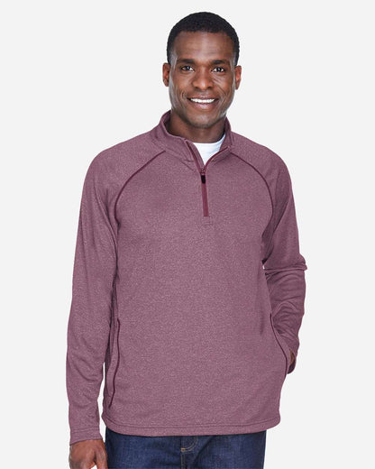 Devon & Jones Men's Stretch Tech-Shell® Compass Quarter-Zip Pullover DG440 #colormdl_Burgundy Heather
